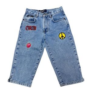 Vintage LEI Capri Jeans Youth Girls Y2K High Rise Cropped Ankle Denim Light Wash